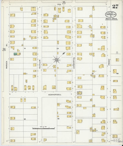 Sanborn Fire Insurance Map from Franklin, Venango County, Pennsylvania (1906), Sheet #0027 - Complete Map Set gallery image, historic Sanborn map, vintage wall art, Pennsylvania Pennsylvania