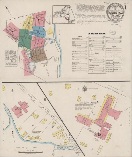 Sanborn Fire Insurance Map from Highland Falls, Orange County, New York. (1922) – Historic Sanborn Fire Insurance Map Print