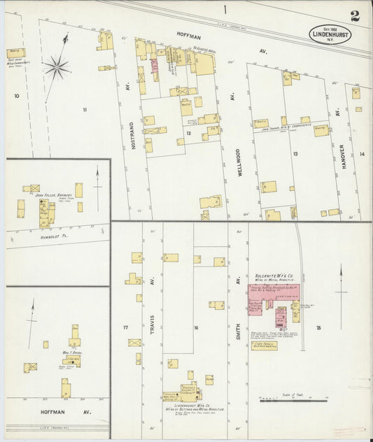 Sanborn Fire Insurance Map from Lindenhurst, Suffolk County, New York (1902), Sheet #0002 - Historic Sanborn Fire Insurance Map Print, vintage old map wall art, antique decor, genealogy gift, New York New York map