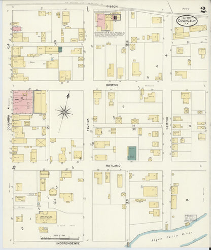 Sanborn Fire Insurance Map from Covington, Saint Tammany Parish, Louisiana (1909), Sheet #0002 - Complete Map Set gallery image, historic Sanborn map, vintage wall art, Louisiana Louisiana