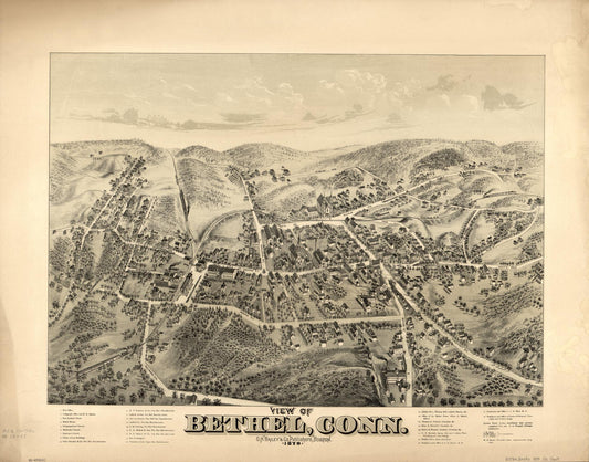 View of Bethel, Conn. (1879) – Historic Bird’s-Eye View Panorama Print