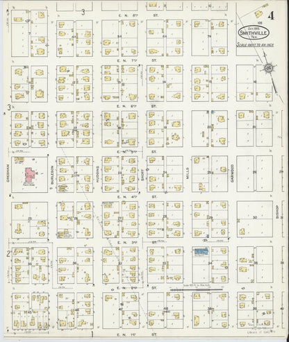Sanborn Fire Insurance Map from Smithville, Bastrop County, Texas (1915), Sheet #0004 - Historic Sanborn Fire Insurance Map Print, vintage old map wall art, antique decor, genealogy gift, Texas Texas map