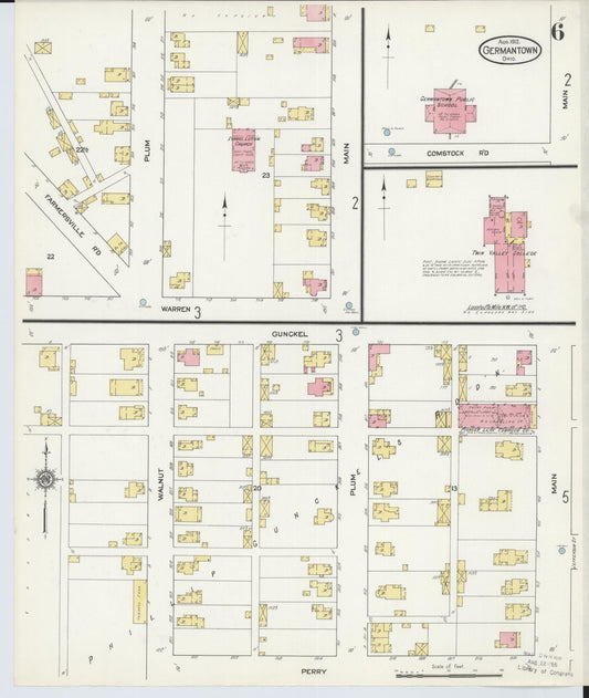 Sanborn Fire Insurance Map from Germantown, Montgomery County, Ohio (1912), Sheet #0006 - Historic Sanborn Fire Insurance Map Print, vintage old map wall art, antique decor, genealogy gift, Ohio Ohio map