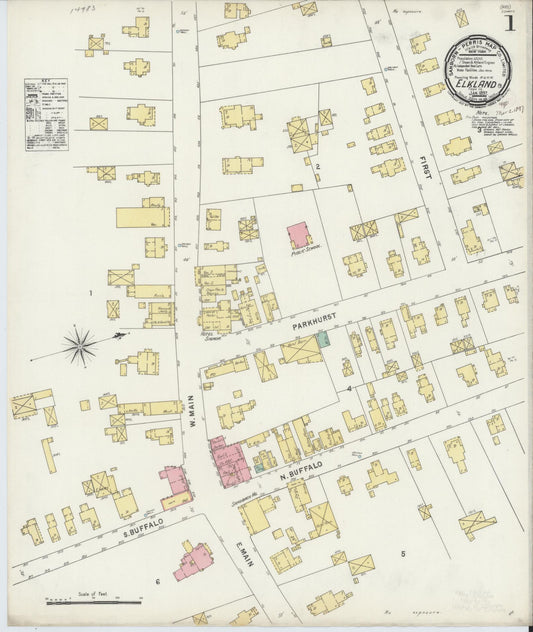 Sanborn Fire Insurance Map from Elkland, Tioga County, Pennsylvania (1897), Sheet #0001 - Complete Map Set gallery image, historic Sanborn map, vintage wall art, Pennsylvania Pennsylvania