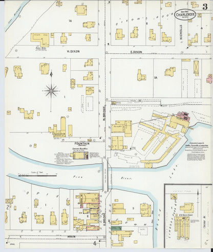 Sanborn Fire Insurance Map from Charlevoix, Charlevoix County, Michigan (1901), Sheet #0003 - Historic Sanborn Fire Insurance Map Print, vintage old map wall art, antique decor, genealogy gift, Michigan Michigan map
