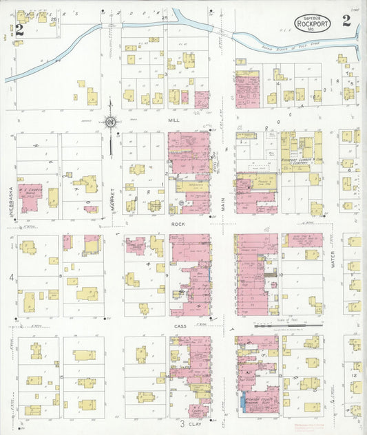 Sanborn Fire Insurance Map from Rockport, Atchison County, Missouri (1928), Sheet #0002 - Historic Sanborn Fire Insurance Map Print, vintage old map wall art, antique decor, genealogy gift, Missouri Missouri map
