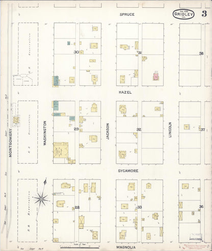 Sanborn Fire Insurance Map from Gridley, Butte County, California (1890), Sheet #0003 - Complete Map Set gallery image, historic Sanborn map, vintage wall art, California California