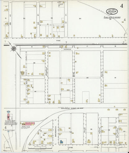 Sanborn Fire Insurance Map from Jesup, Wayne County, Georgia (1920), Sheet #0004 - Complete Map Set gallery image, historic Sanborn map, vintage wall art, Georgia Georgia