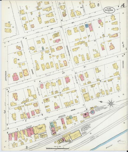 Sanborn Fire Insurance Map from Savanna, Carroll County, Illinois (1903), Sheet #0004 - Complete Map Set gallery image, historic Sanborn map, vintage wall art, Illinois Illinois