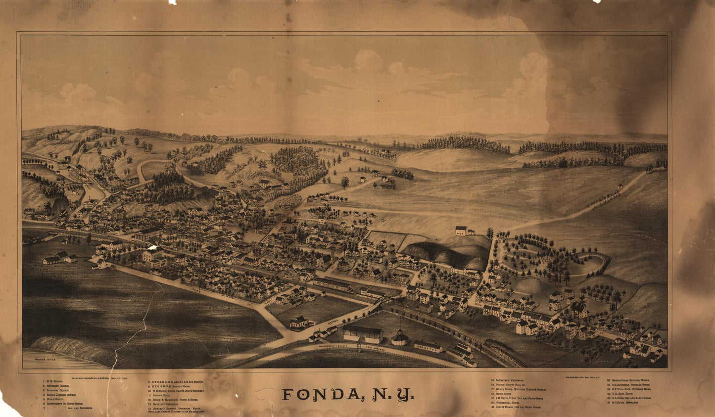 Fonda, N.Y. (1889) – Historic Bird’s-Eye View Panorama Print