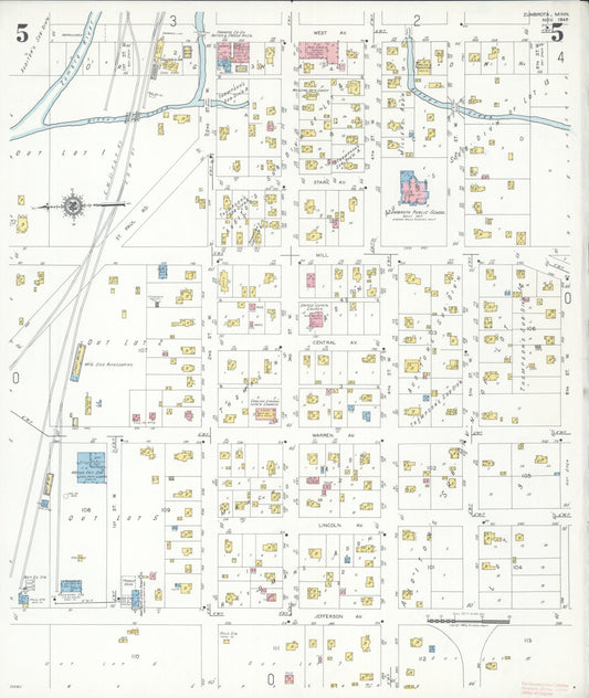 Sanborn Fire Insurance Map from Zumbrota, Goodhue County, Minnesota (1948), Sheet #0005 - Historic Sanborn Fire Insurance Map Print, vintage old map wall art, antique decor, genealogy gift, Minnesota Minnesota map