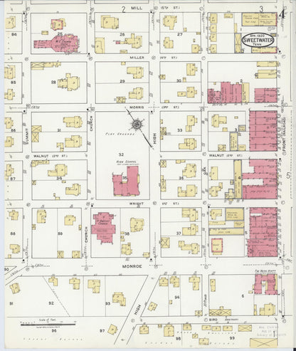 Sanborn Fire Insurance Map from Sweetwater, Monroe County, Tennessee (1920), Sheet #0004 - Complete Map Set gallery image, historic Sanborn map, vintage wall art, Tennessee Tennessee