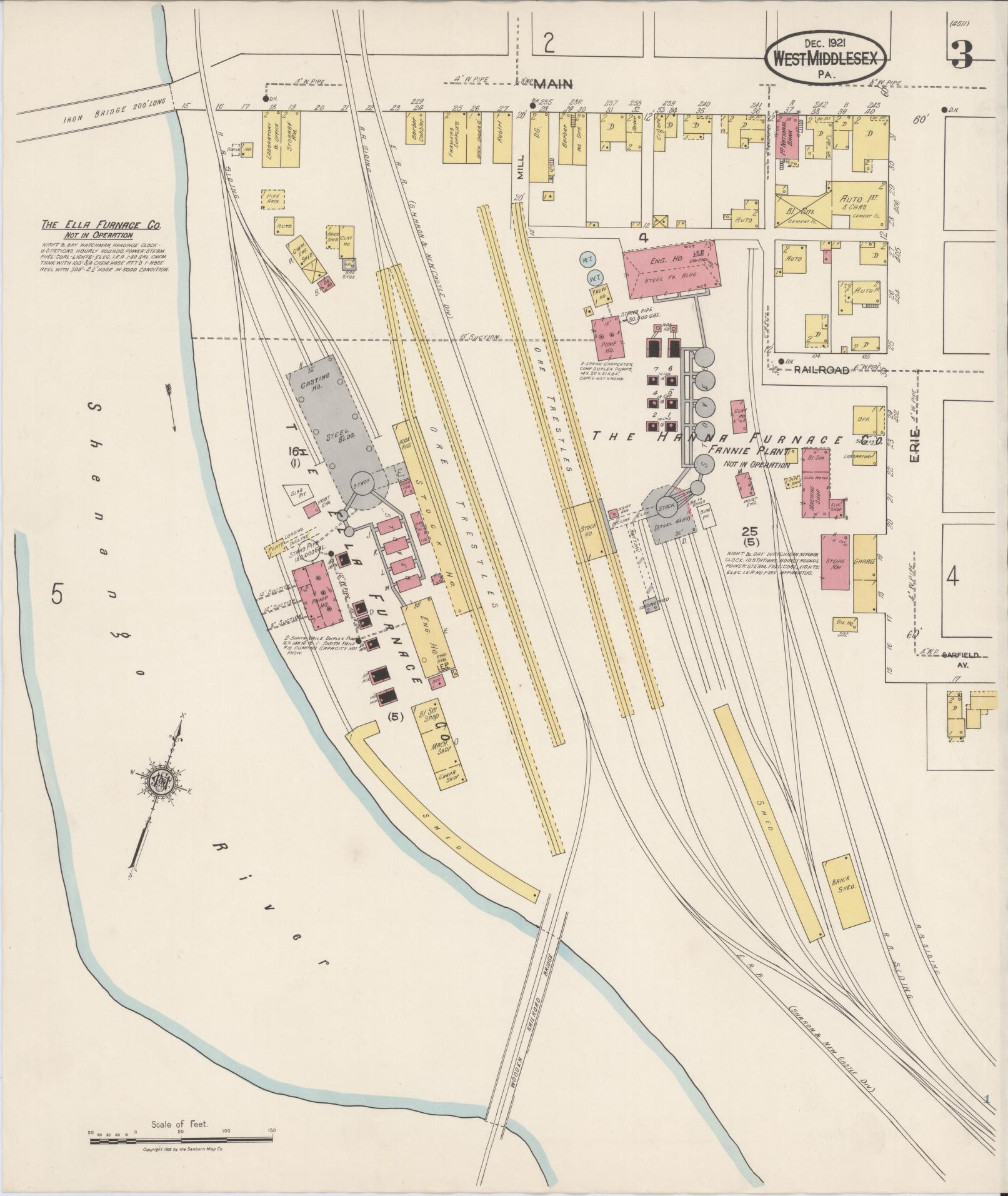 Sanborn Fire Insurance Map from West Middlesex, Mercer County, Pennsylvania (1921), Sheet #0003 - Complete Map Set gallery image, historic Sanborn map, vintage wall art, Pennsylvania Pennsylvania