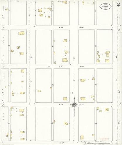 Sanborn Fire Insurance Map from Laurel, Yellowstone County, Montana (1920), Sheet #0002 - Complete Map Set gallery image, historic Sanborn map, vintage wall art, Montana Montana