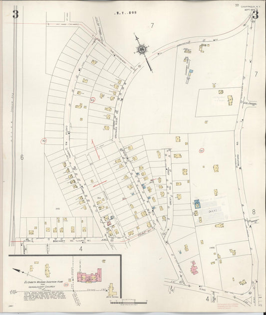 Sanborn Fire Insurance Map from Chappaqua, Westchester County, New York (1947), Sheet #0003 - Historic Sanborn Fire Insurance Map Print, vintage old map wall art, antique decor, genealogy gift, New York New York map