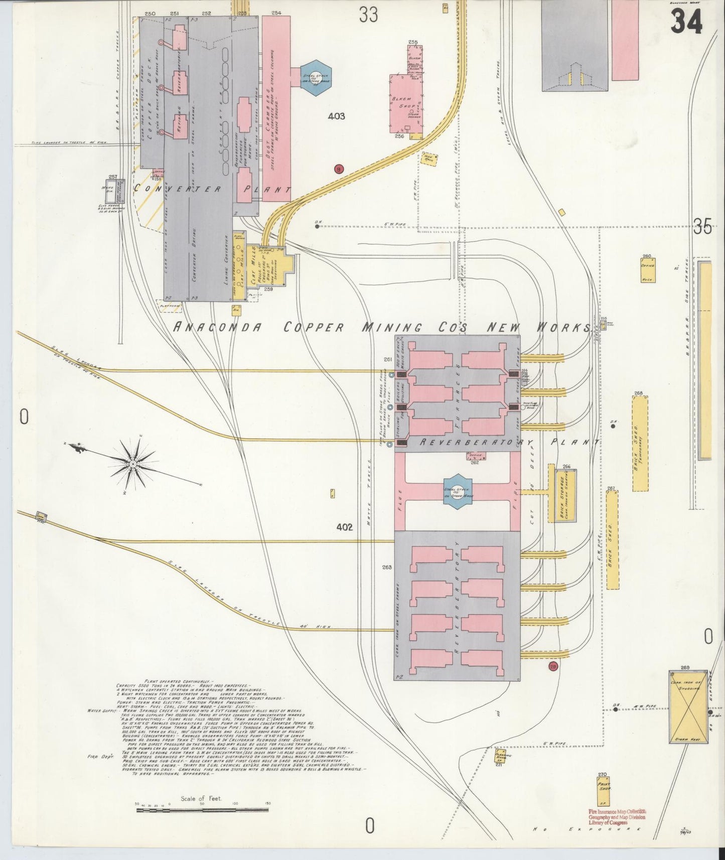 Sanborn Fire Insurance Map from Anaconda, Deer Lodge County, Montana (1903), Sheet #0034 - Complete Map Set gallery image, historic Sanborn map, vintage wall art, Montana Montana