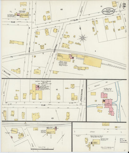 Sanborn Fire Insurance Map from Stoneham, Middlesex County, Massachusetts (1897), Sheet #0002 - Historic Sanborn Fire Insurance Map Print, vintage old map wall art, antique decor, genealogy gift, Massachusetts Massachusetts map