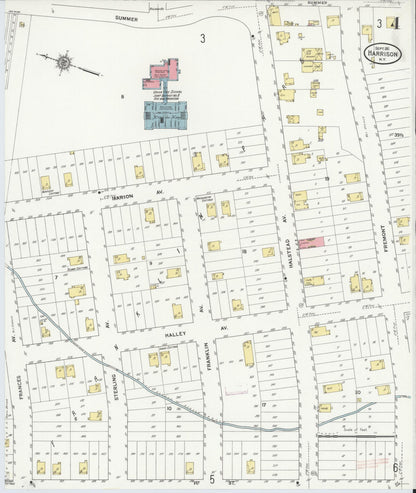 Sanborn Fire Insurance Map from Harrison, Westchester County, New York (1911), Sheet #0004 - Historic Sanborn Fire Insurance Map Print, vintage old map wall art, antique decor, genealogy gift, New York New York map