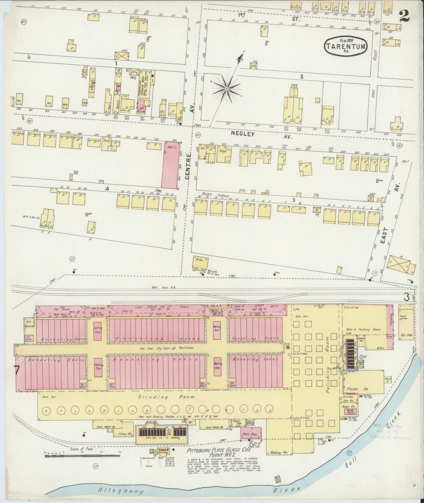 Sanborn Fire Insurance Map from Tarentum, Allegheny County, Pennsylvania (1897), Sheet #0002 - Complete Map Set gallery image, historic Sanborn map, vintage wall art, Pennsylvania Pennsylvania