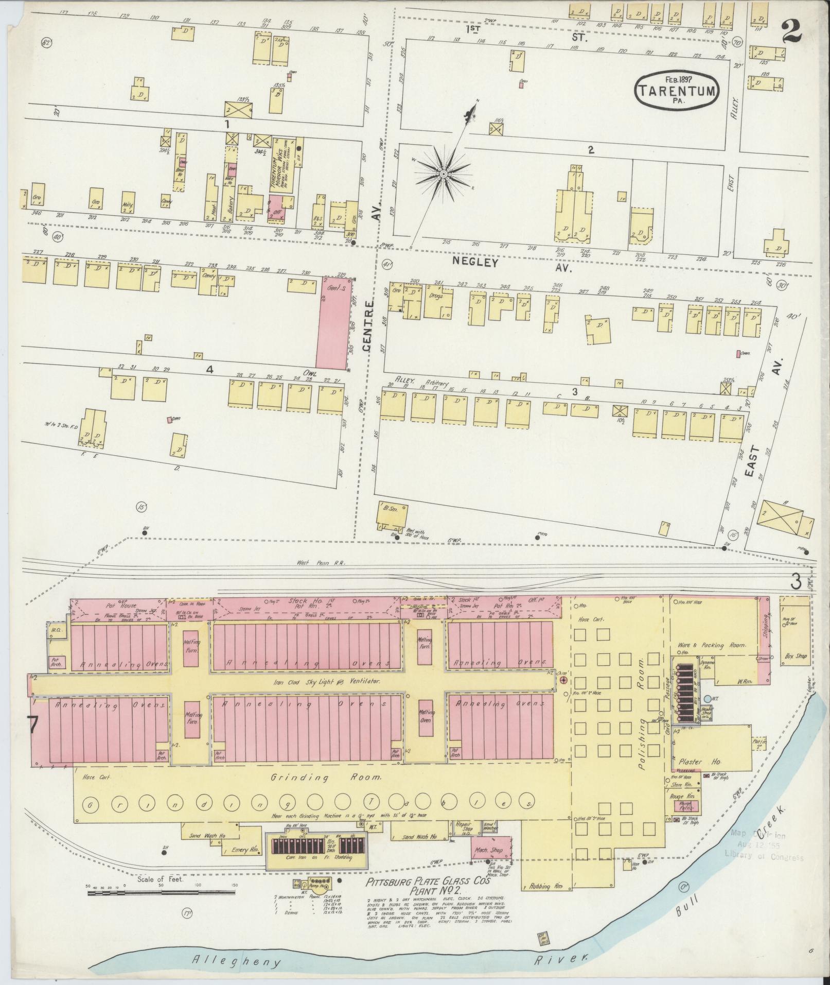 Sanborn Fire Insurance Map from Tarentum, Allegheny County, Pennsylvania (1897), Sheet #0002 - Complete Map Set gallery image, historic Sanborn map, vintage wall art, Pennsylvania Pennsylvania