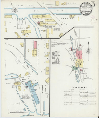 Sanborn Fire Insurance Map from Chittenango, Madison County, New York (1895), Sheet #0001 - Historic Sanborn Fire Insurance Map Print, vintage old map wall art, antique decor, genealogy gift, New York New York map