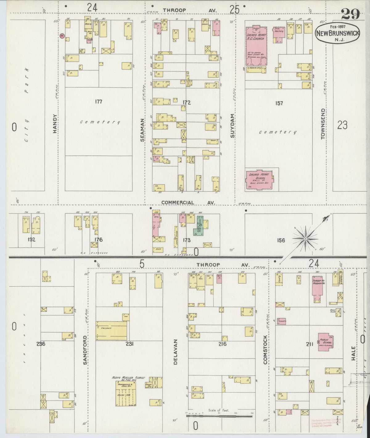 Sanborn Fire Insurance Map from New Brunswick, Middlesex County, New Jersey (1897), Sheet #0029 - Complete Map Set gallery image, historic Sanborn map, vintage wall art, New Jersey New Jersey