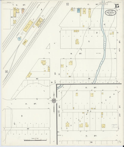 Sanborn Fire Insurance Map from Perry, Noble County, Oklahoma (1913), Sheet #0015 - Complete Map Set gallery image, historic Sanborn map, vintage wall art, Oklahoma Oklahoma