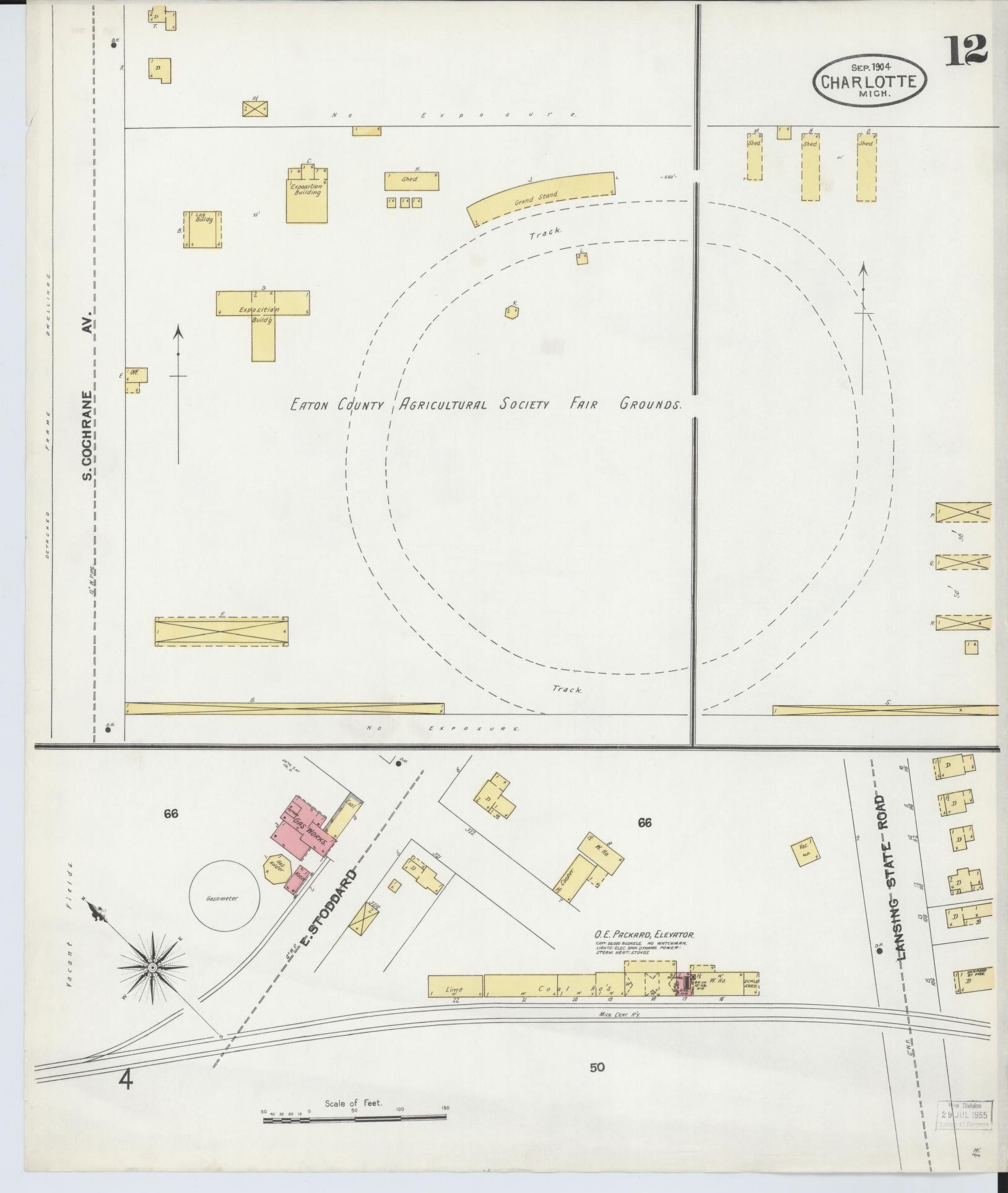 Sanborn Fire Insurance Map from Charlotte, Eaton County, Michigan (1904), Sheet #0012 - Complete Map Set gallery image, historic Sanborn map, vintage wall art, Michigan Michigan