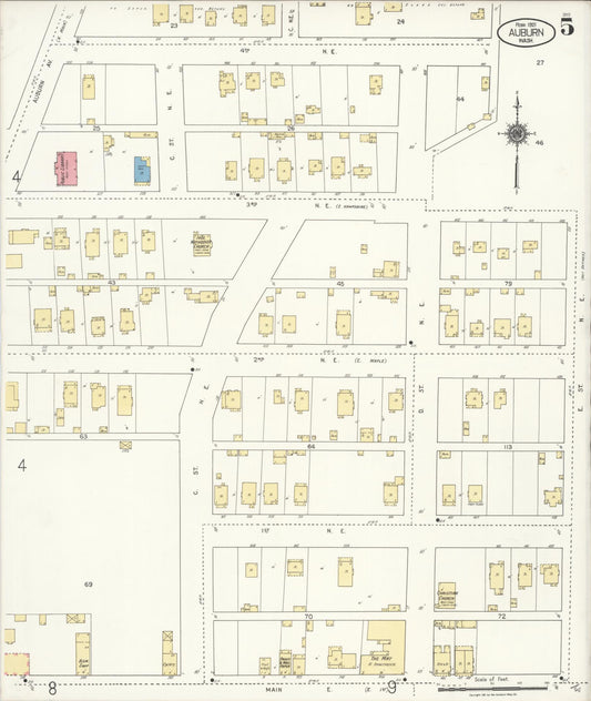 Sanborn Fire Insurance Map from Auburn [see also Slaughter], King County, Washington (1921), Sheet #0005 - Historic Sanborn Fire Insurance Map Print, vintage old map wall art, antique decor, genealogy gift, Washington Washington map