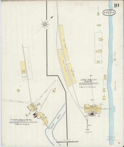 Sanborn Fire Insurance Map from Orange, Orange County, Texas (1896), Sheet #0010 - Complete Map Set gallery image, historic Sanborn map, vintage wall art, Texas Texas