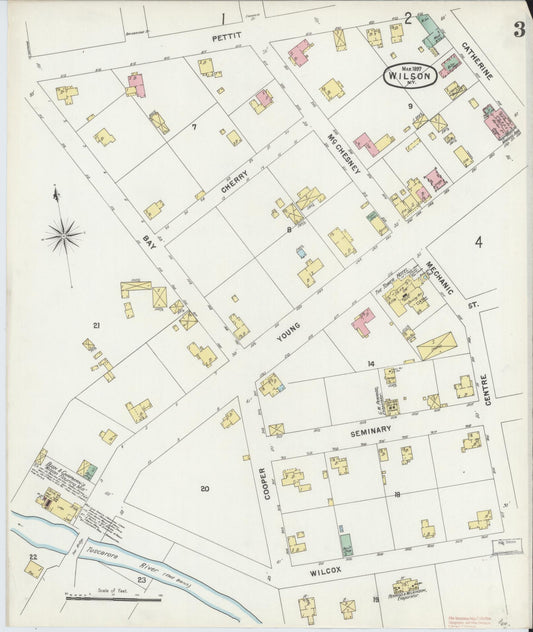 Sanborn Fire Insurance Map from Wilson, Niagara County, New York (1897), Sheet #0003 - Historic Sanborn Fire Insurance Map Print, vintage old map wall art, antique decor, genealogy gift, New York New York map
