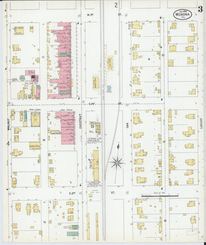 Sanborn Fire Insurance Map from Wenona, Marshall County, Illinois (1899), Sheet #0003 - Historic Sanborn Fire Insurance Map Print, vintage old map wall art, antique decor, genealogy gift, Illinois Illinois map