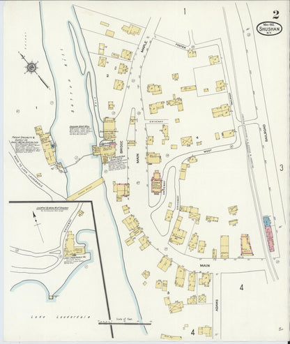 Sanborn Fire Insurance Map from Shushan, Washington County, New York (1912), Sheet #0002 - Complete Map Set gallery image, historic Sanborn map, vintage wall art, New York New York