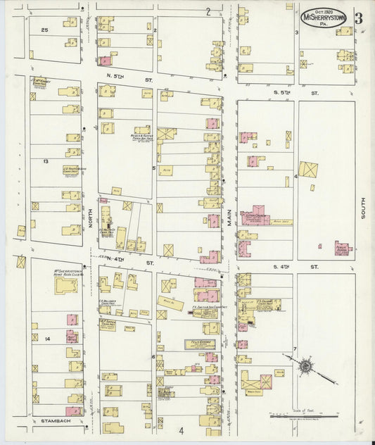 Sanborn Fire Insurance Map from McSherrystown, Adams County, Pennsylvania (1920), Sheet #0003 - Historic Sanborn Fire Insurance Map Print, vintage old map wall art, antique decor, genealogy gift, Pennsylvania Pennsylvania map