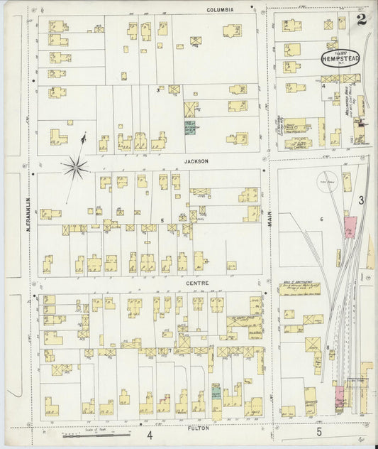 Sanborn Fire Insurance Map from Hempstead, Nassau County, New York (1897), Sheet #0002 - Historic Sanborn Fire Insurance Map Print, vintage old map wall art, antique decor, genealogy gift, New York New York map