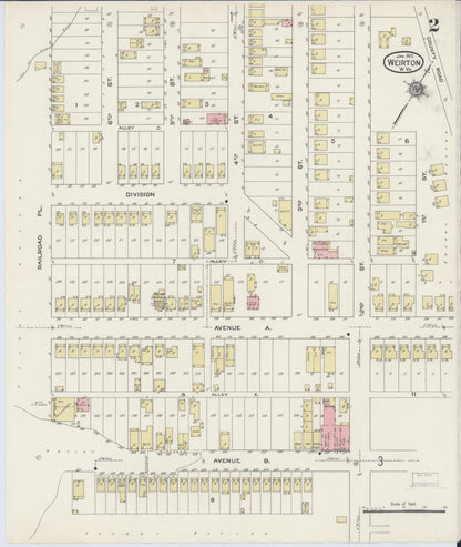 Sanborn Fire Insurance Map from Weirton, Hancock County, West Virginia (1915), Sheet #0002 - Complete Map Set gallery image, historic Sanborn map, vintage wall art, West Virginia West Virginia