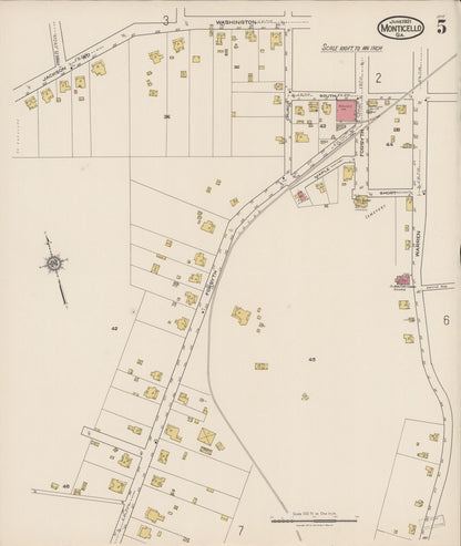 Sanborn Fire Insurance Map from Monticello, Jasper County, Georgia (1921), Sheet #0005 - Complete Map Set gallery image, historic Sanborn map, vintage wall art, Georgia Georgia
