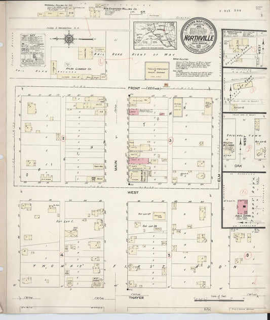 Sanborn Fire Insurance Map from Northville, Spink County, South Dakota (1921), Sheet #0001 - Historic Sanborn Fire Insurance Map Print, vintage old map wall art, antique decor, genealogy gift, South Dakota South Dakota map