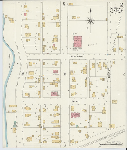 Sanborn Fire Insurance Map from La Rue, Marion County, Ohio (1901), Sheet #0002 - Historic Sanborn Fire Insurance Map Print, vintage old map wall art, antique decor, genealogy gift, Ohio Ohio map