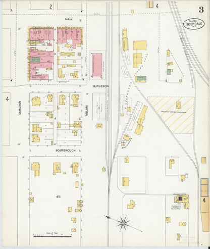 Sanborn Fire Insurance Map from Rockdale, Milam County, Texas (1901), Sheet #0003 - Complete Map Set gallery image, historic Sanborn map, vintage wall art, Texas Texas