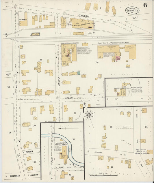 Sanborn Fire Insurance Map from Union City, Erie County, Pennsylvania (1900), Sheet #0006 - Historic Sanborn Fire Insurance Map Print, vintage old map wall art, antique decor, genealogy gift, Pennsylvania Pennsylvania map