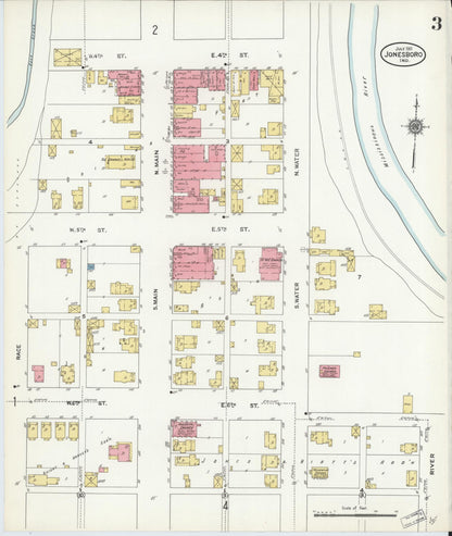 Sanborn Fire Insurance Map from Jonesboro, Grant County, Indiana (1911), Sheet #0003 - Historic Sanborn Fire Insurance Map Print, vintage old map wall art, antique decor, genealogy gift, Indiana Indiana map