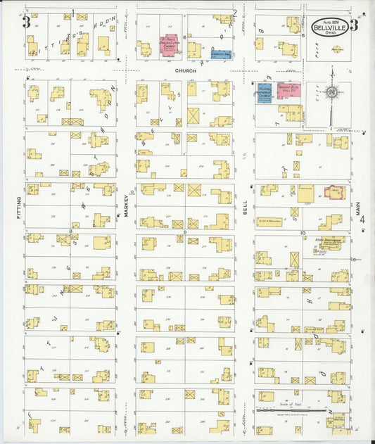Sanborn Fire Insurance Map from Bellville, Richland County, Ohio (1926), Sheet #0003 - Historic Sanborn Fire Insurance Map Print, vintage old map wall art, antique decor, genealogy gift, Ohio Ohio map
