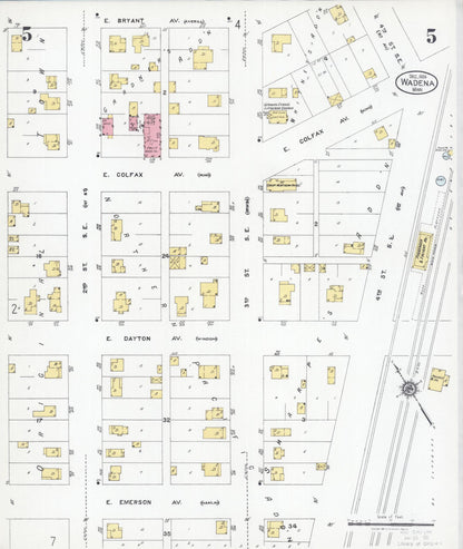 Sanborn Fire Insurance Map from Wadena, Wadena County, Minnesota (1924), Sheet #0005 - Complete Map Set gallery image, historic Sanborn map, vintage wall art, Minnesota Minnesota