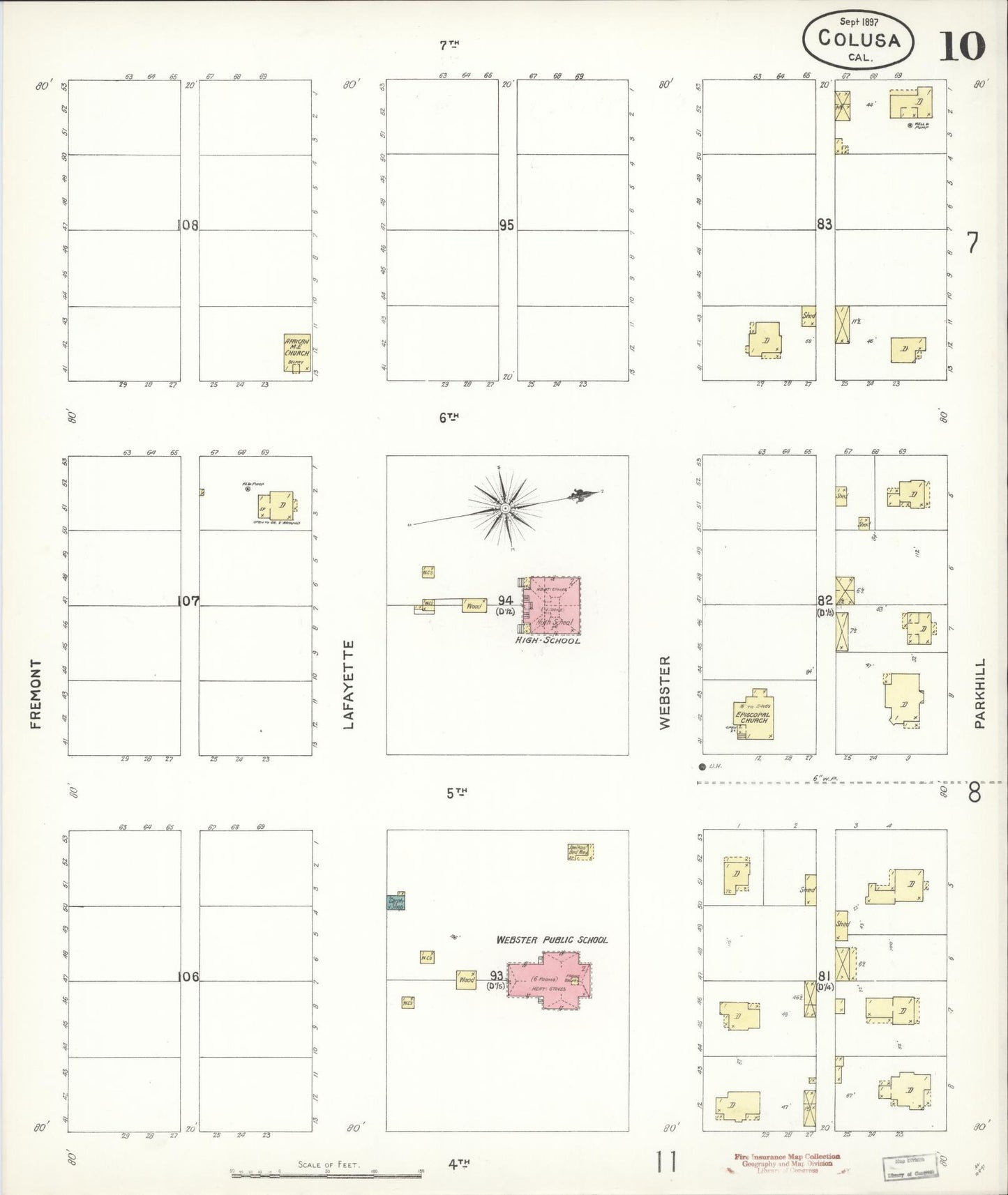 Sanborn Fire Insurance Map from Colusa, Colusa County, California (1897), Sheet #0010 - Complete Map Set gallery image, historic Sanborn map, vintage wall art, California California