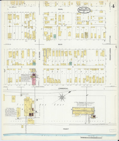 Sanborn Fire Insurance Map from Mound City, Pulaski County, Illinois (1907), Sheet #0004 - Complete Map Set gallery image, historic Sanborn map, vintage wall art, Illinois Illinois