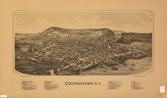 Cooperstown, N.Y. (1890) – Historic Bird’s-Eye View Panorama Print