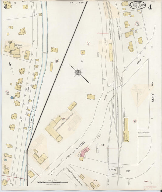 Sanborn Fire Insurance Map from Camillus, Onondaga County, New York (1940), Sheet #0004 - Historic Sanborn Fire Insurance Map Print, vintage old map wall art, antique decor, genealogy gift, New York New York map