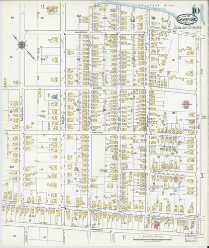 Sanborn Fire Insurance Map from Cambridge, Dorchester County, Maryland (1918), Sheet #0010 - Complete Map Set gallery image, historic Sanborn map, vintage wall art, Maryland Maryland