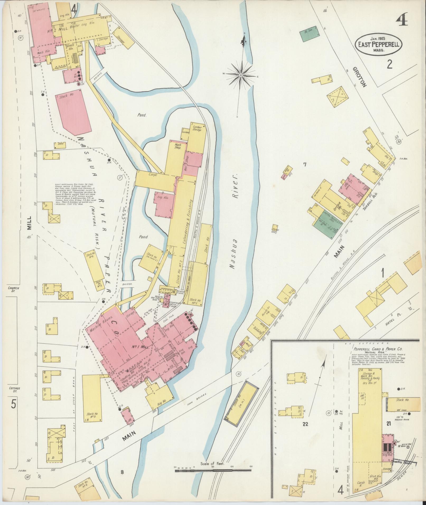 Sanborn Fire Insurance Map from East Pepperell, Middlesex County, Massachusetts (1903), Sheet #0004 - Complete Map Set gallery image, historic Sanborn map, vintage wall art, Massachusetts Massachusetts